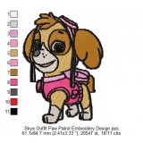 Skye Outfit Paw Patrol Embroidery Design
